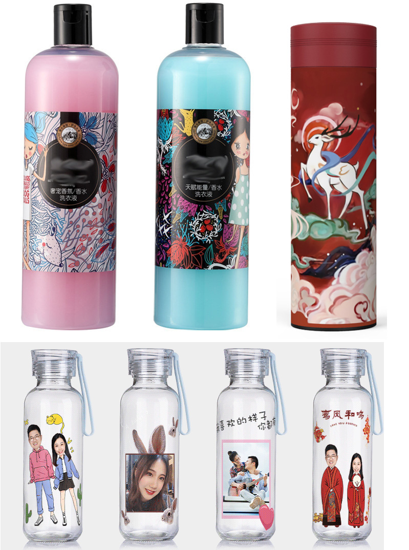 化妝品，小玻璃瓶打印圖片效果